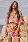 Floridian Lace Mini Dress Coral