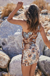 Volcano Goddess One Shoulder Mini Dress Coconut