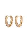 Pave Cuban Link Hoops Gold