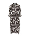 Pinpoint Dress Frond Choc