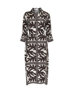 Pinpoint Dress Frond Choc