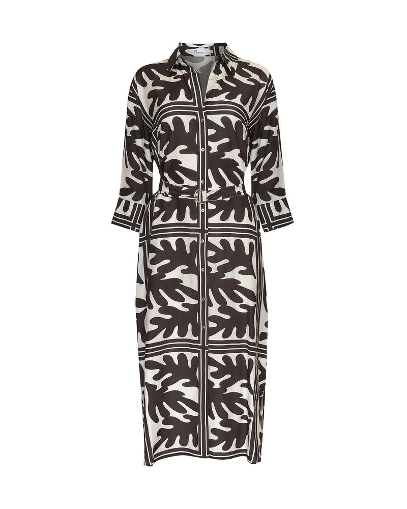 Pinpoint Dress Frond Choc