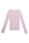 Ross Bow Mockneck Top Icy Pink