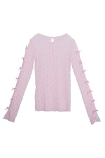 Ross Bow Mockneck Top Icy Pink