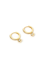 Rhodes Gold Earrings Clear Stone