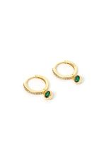 Rhodes Gold Earrings Emerald