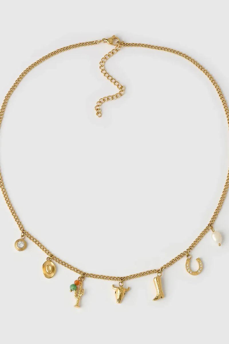 Rodeo Gold Charm Necklace
