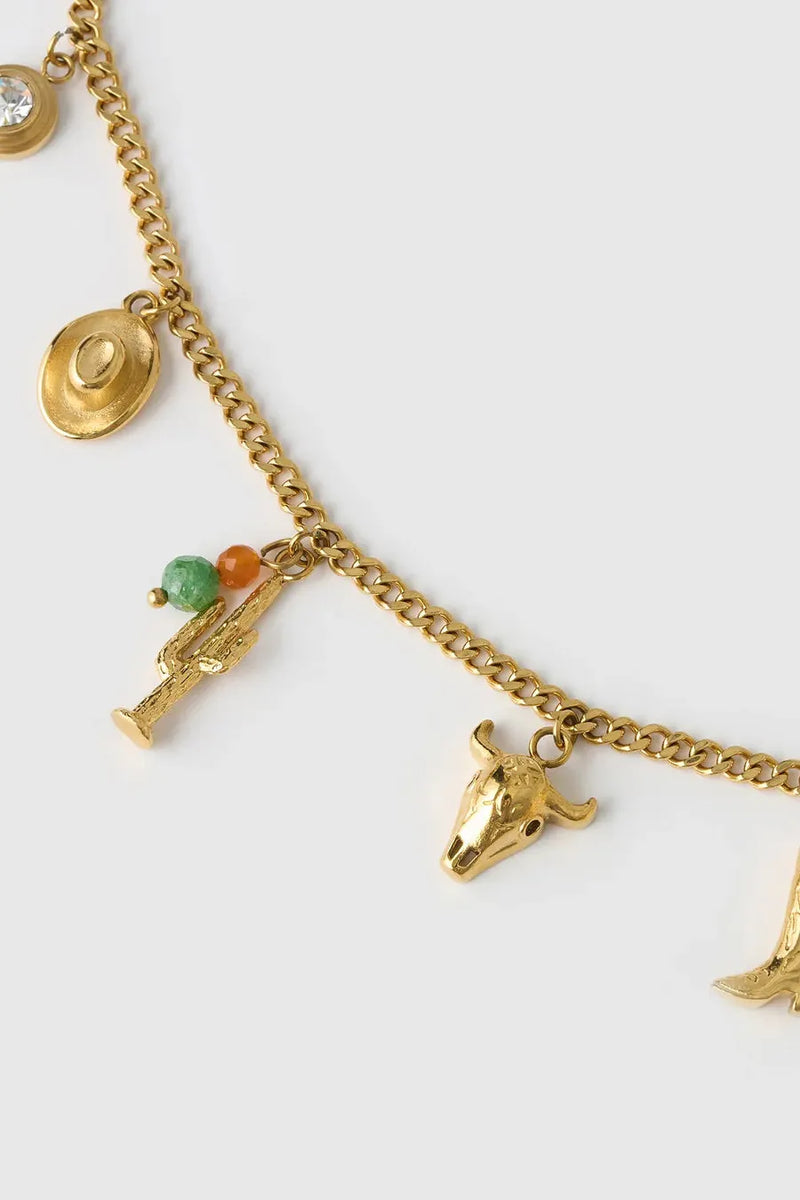 Rodeo Gold Charm Necklace