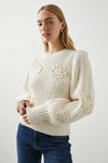 Romy Sweater Ivory Crochet Daisies