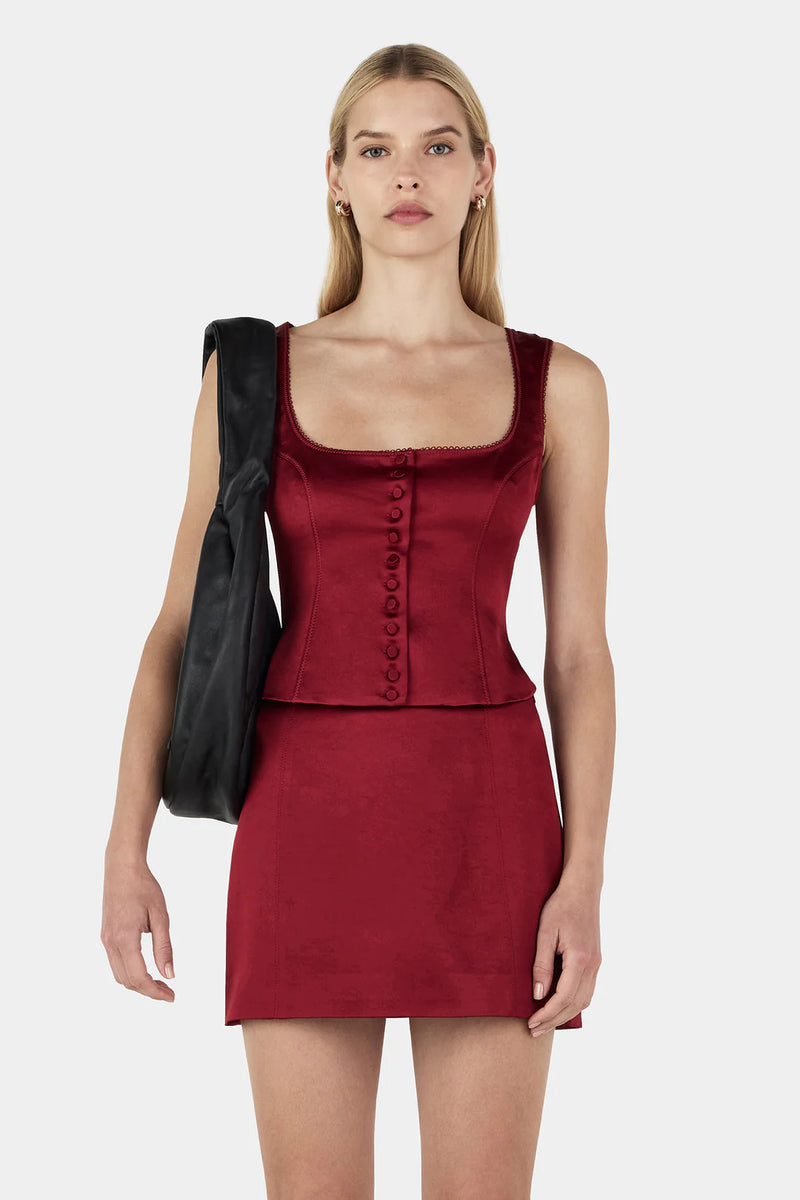 Rowena Corset Top Red Dahlia