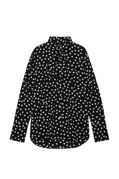Ruby Shirt Black and White Double Dot Jacquard