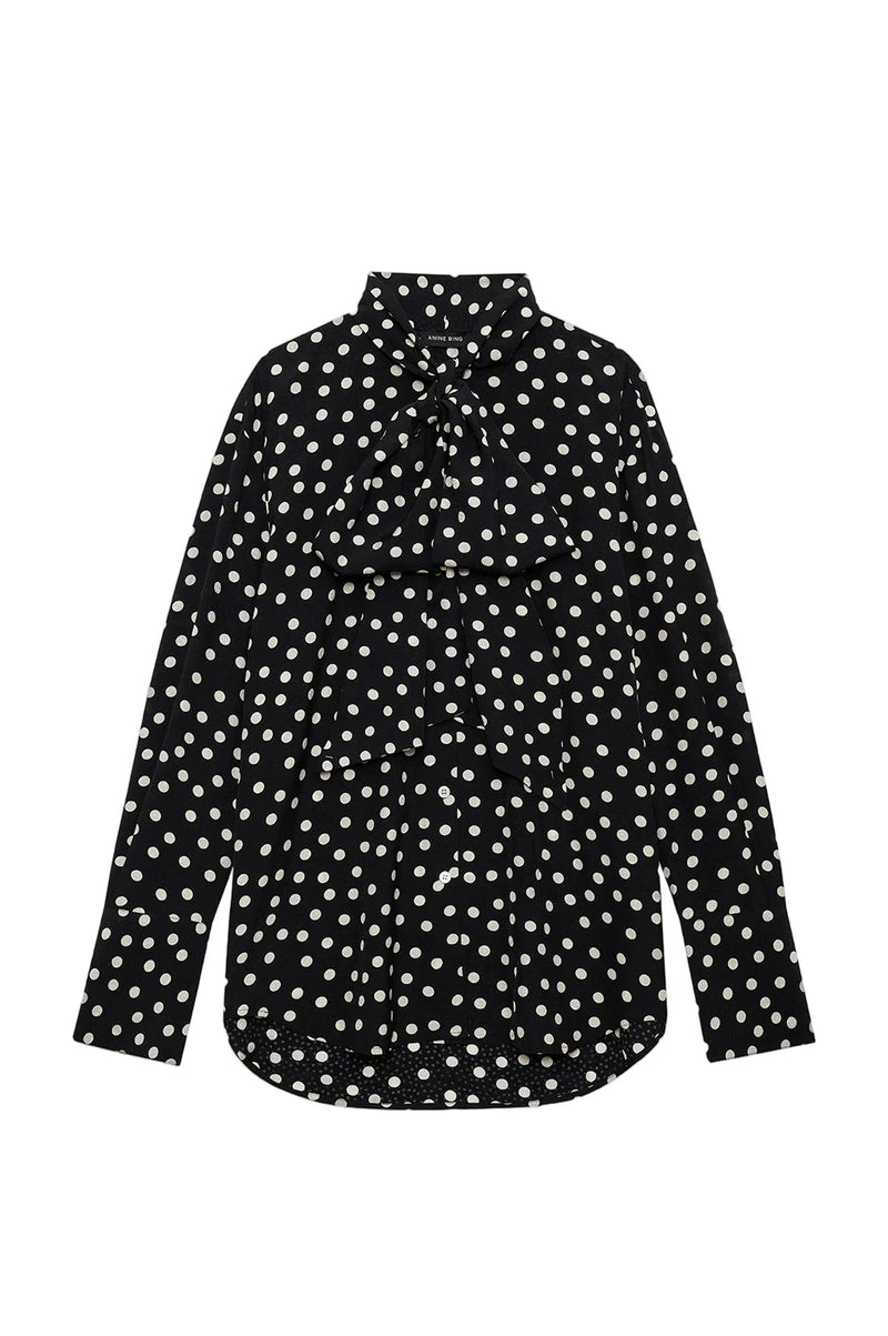 Ruby Shirt Black and White Double Dot Jacquard