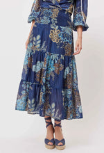 Jolie Cotton Silk Maxi Skirt in Aztec Floral