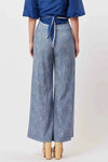 Panama Linen Viscose Wide Pant in Del Mar Stripe