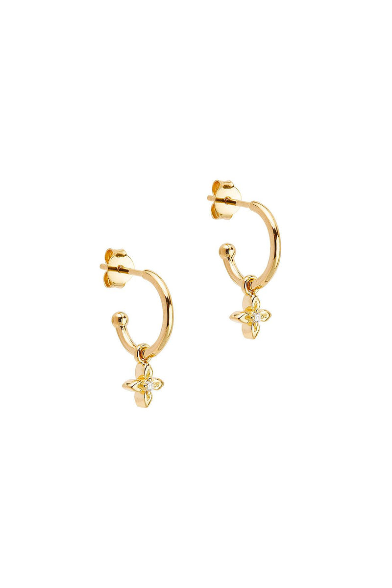 Lotus Hoop Earring Gold
