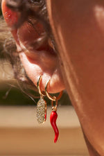 Cornicello Red Charm Earrings