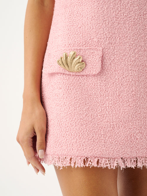 Mia Boucle Mini Dress Baby Pink