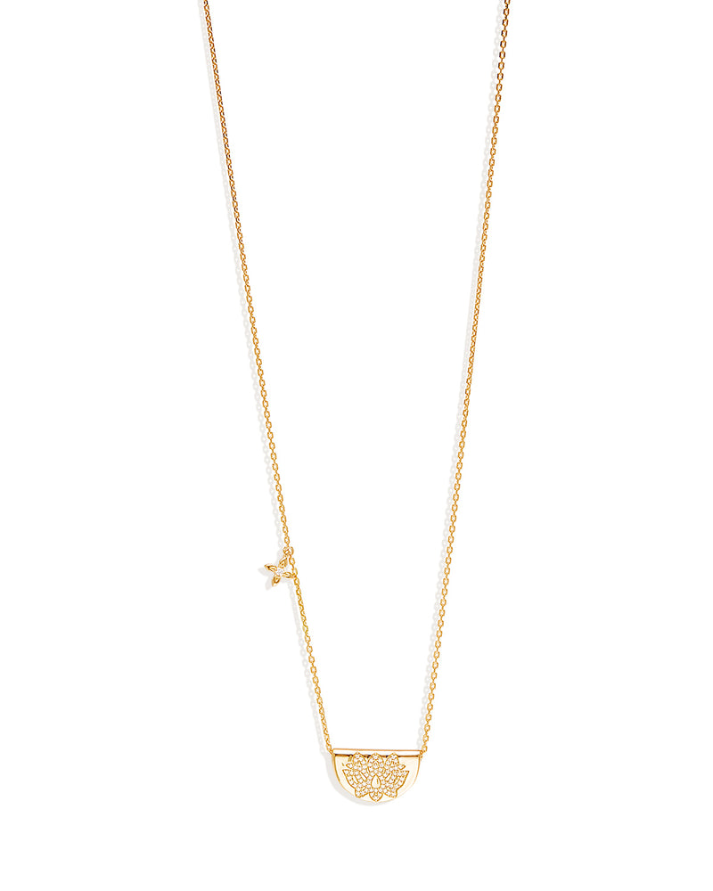 Live In Light Lotus Necklace Gold