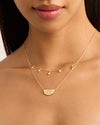 Live in Peace Lotus Necklace Gold