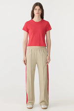 Twill Stripe Detail Pant Light Tan / Red