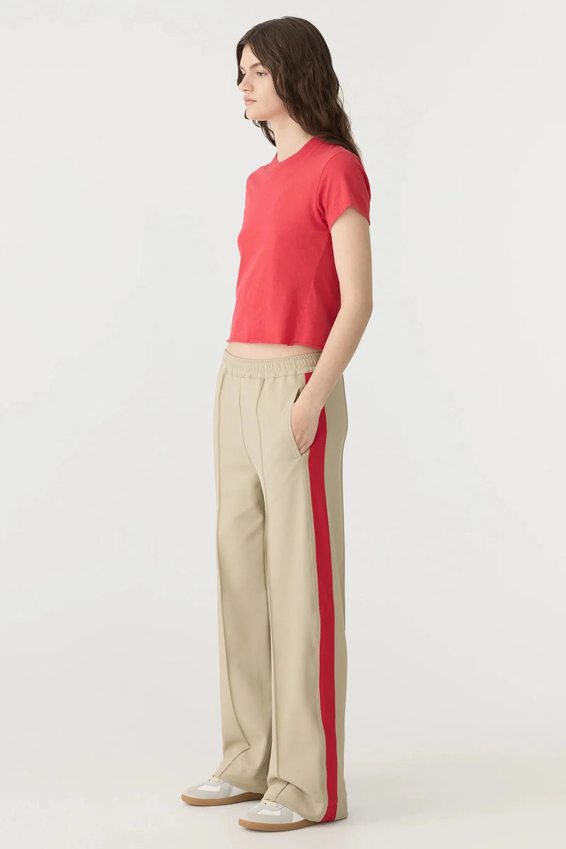 Twill Stripe Detail Pant Light Tan / Red