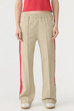 Twill Stripe Detail Pant Light Tan / Red