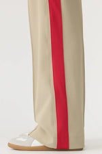 Twill Stripe Detail Pant Light Tan / Red