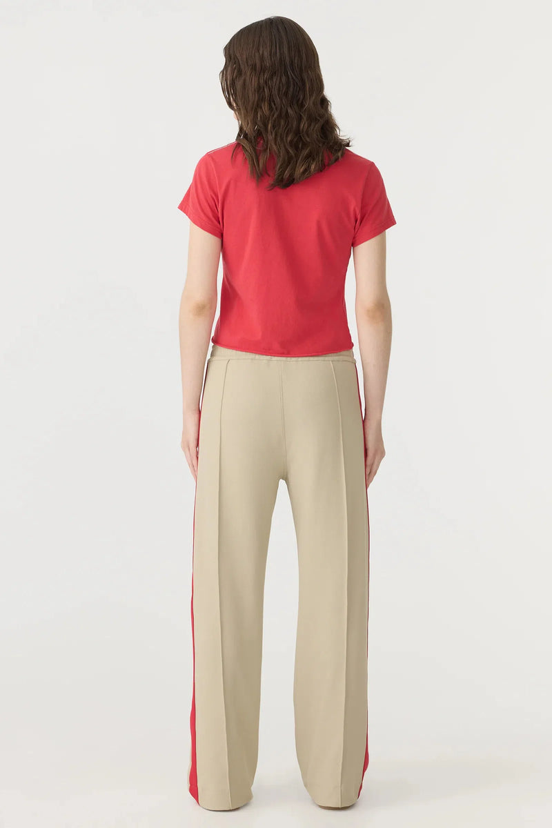 Twill Stripe Detail Pant Light Tan / Red