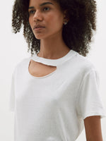 Raw Cutout Short Sleeve T.Shirt White
