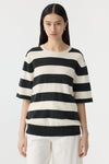 Stripe Merino Cashmere Knit Natural/Kelp