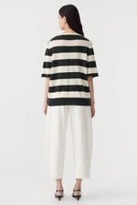 Stripe Merino Cashmere Knit Natural/Kelp