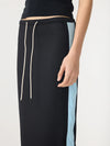Rib Panel Pique Skirt Black / Pale Blue