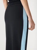Rib Panel Pique Skirt Black / Pale Blue