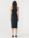 Rib Panel Pique Skirt Black / Pale Blue
