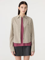 Cotton Check Western Shirt Taupe/Natural Check