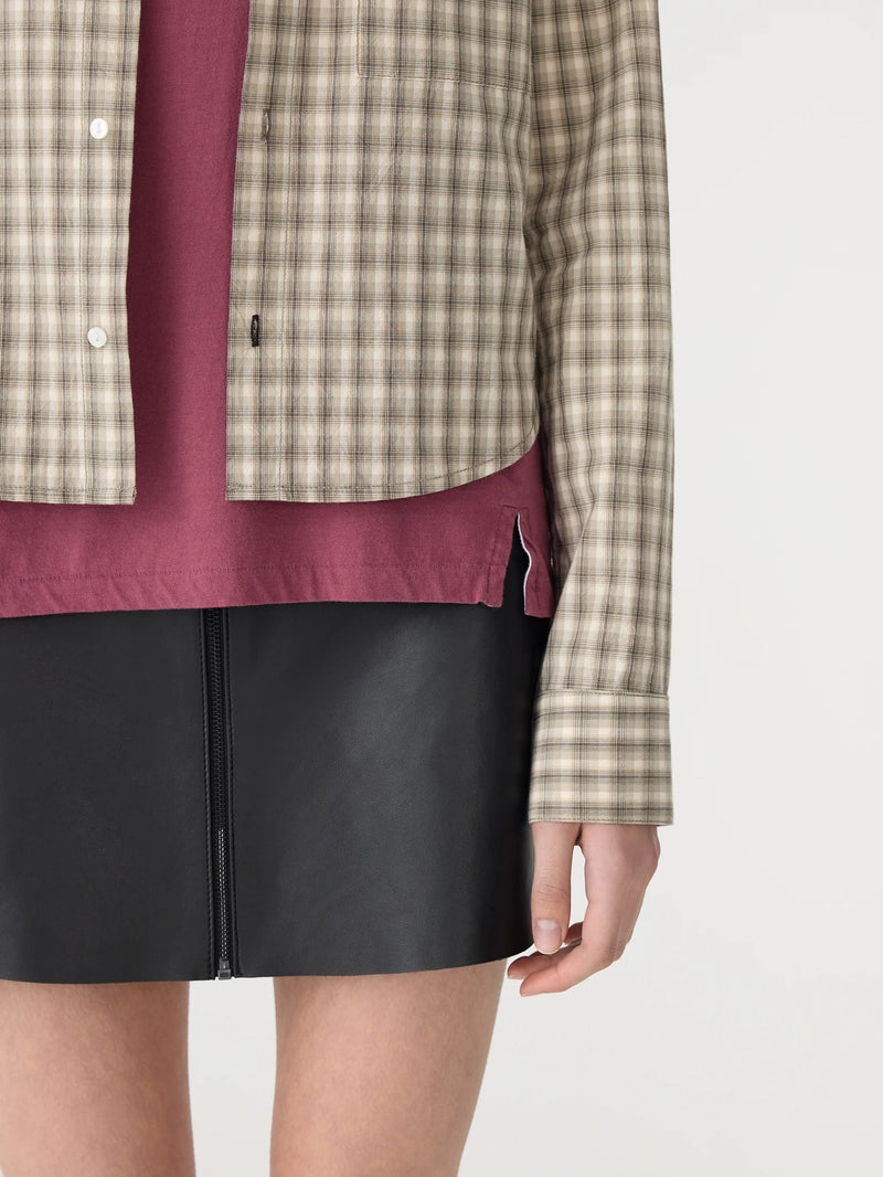 Cotton Check Western Shirt Taupe/Natural Check