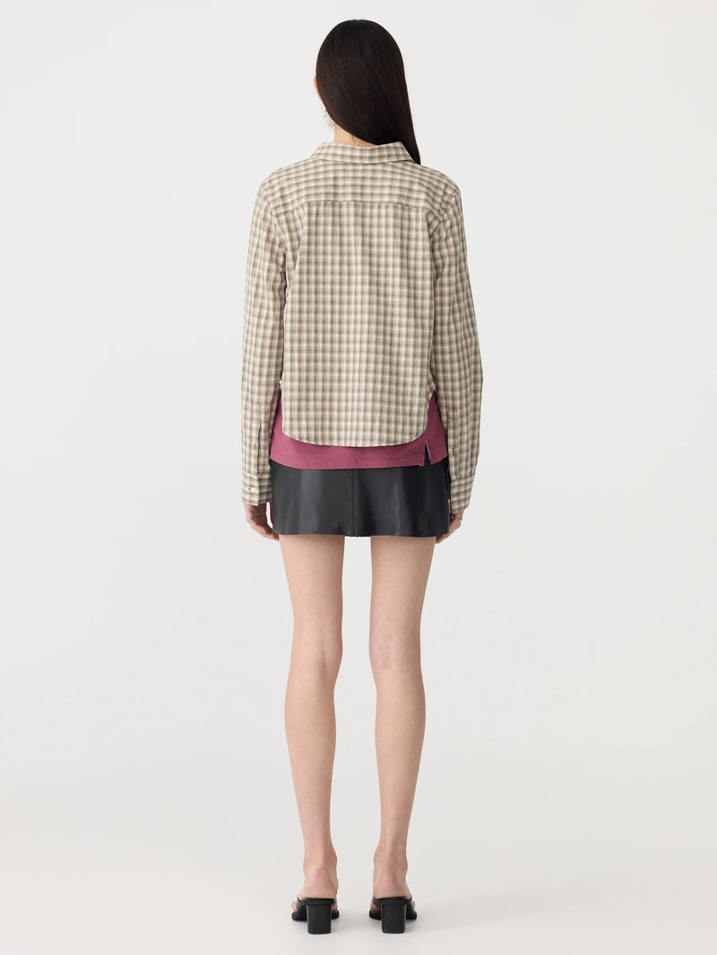 Cotton Check Western Shirt Taupe/Natural Check