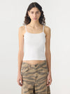 Lace Strap Soft Rib Tank White
