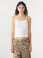 Lace Strap Soft Rib Tank White
