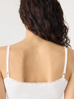 Lace Strap Soft Rib Tank White