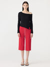 Off Shoulder Jersey Long Sleeve Top Black