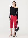 Off Shoulder Jersey Long Sleeve Top Black