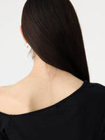Off Shoulder Jersey Long Sleeve Top Black