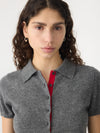 Wool Cashmere Slim Fit Polo Dark Charcoal