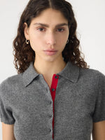 Wool Cashmere Slim Fit Polo Dark Charcoal