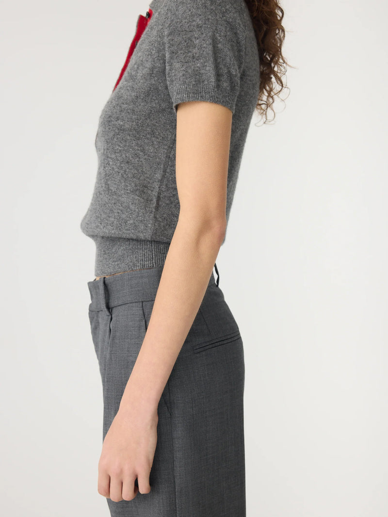 Wool Cashmere Slim Fit Polo Dark Charcoal