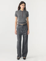 Wool Cashmere Slim Fit Polo Dark Charcoal