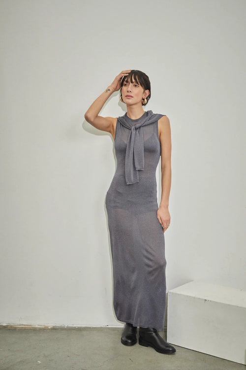Glimmer Knit Tank Maxi Slate