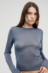 Glimmer Knit LS Crew Slate