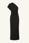 Beau Asymmetrical Midi Dress Black